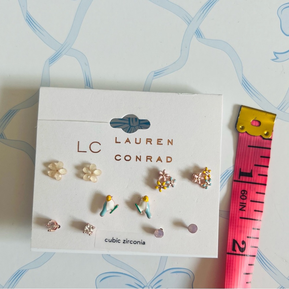 NWT Lauren Conrad Cubic Zirconia & Spring Themed Earring Set💕 - Picture 4 of 5